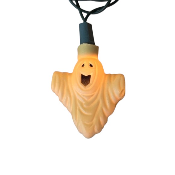Vintage Spooky Hollow Halloween Ghost Electric Plug In String Light Set - Picture 1 of 12